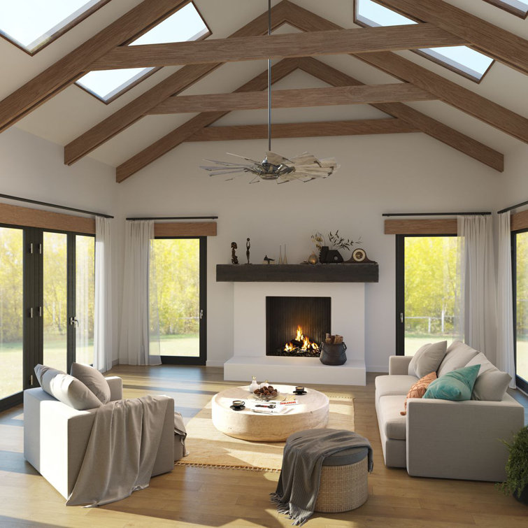 60-Inch Matte Black Windmill Ceiling Fan with Remote