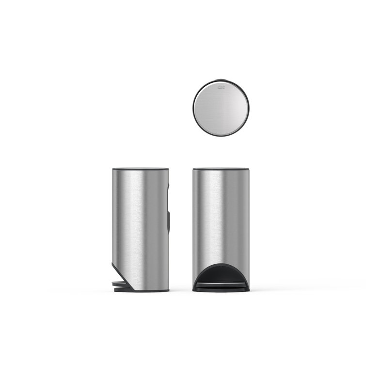 Slimline Stainless Steel 30L Pedal Trash Can with Soft-Close Lid