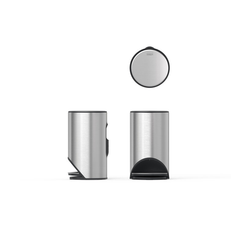 Slimline Stainless Steel 30L Pedal Trash Can with Soft-Close Lid
