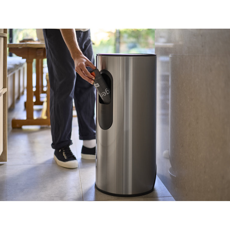 Slimline Stainless Steel 30L Pedal Trash Can with Soft-Close Lid
