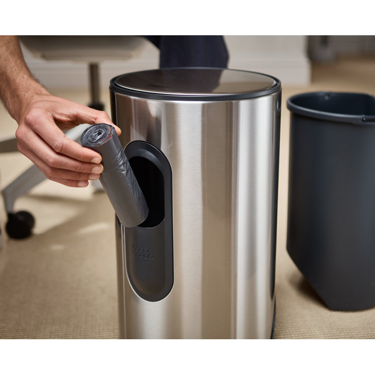 Slimline Stainless Steel 30L Pedal Trash Can with Soft-Close Lid