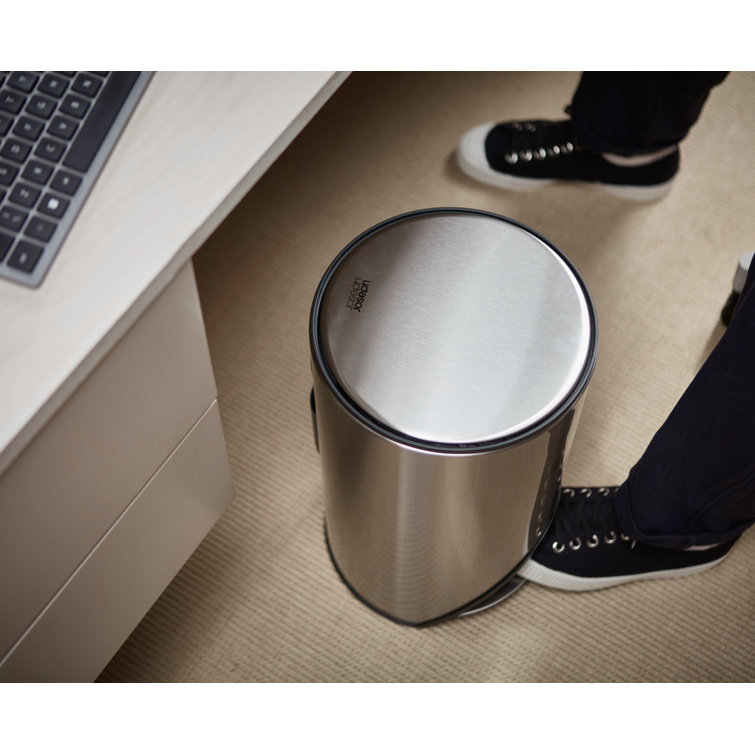 Slimline Stainless Steel 30L Pedal Trash Can with Soft-Close Lid