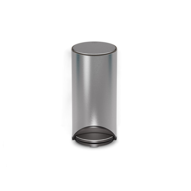 Slimline Stainless Steel 30L Pedal Trash Can with Soft-Close Lid
