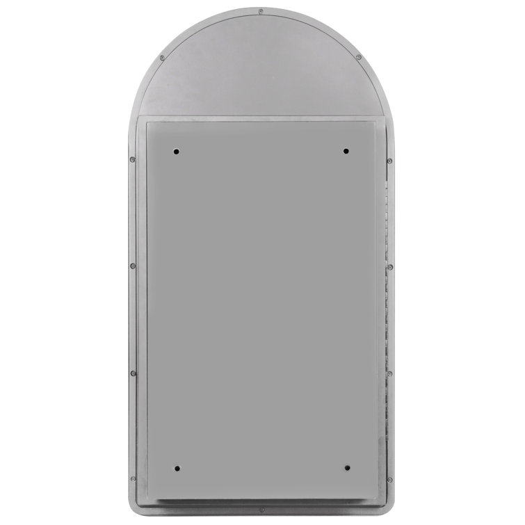 Silver Arched Medicine Cabinet with Glass Shelves
