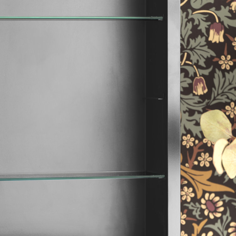 Silver Arched Medicine Cabinet with Glass Shelves