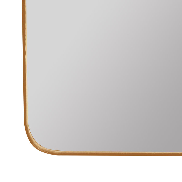 Gold Arched Metal Medicine Cabinet with Mirror