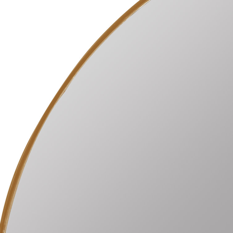 Gold Arched Metal Medicine Cabinet with Mirror