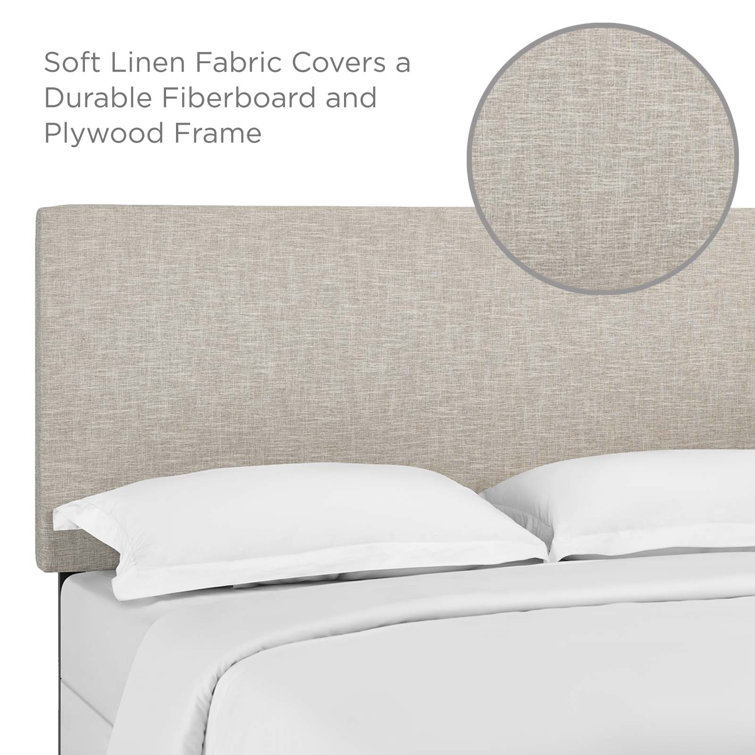 Elegant Beige Linen Upholstered King/Cal King Headboard