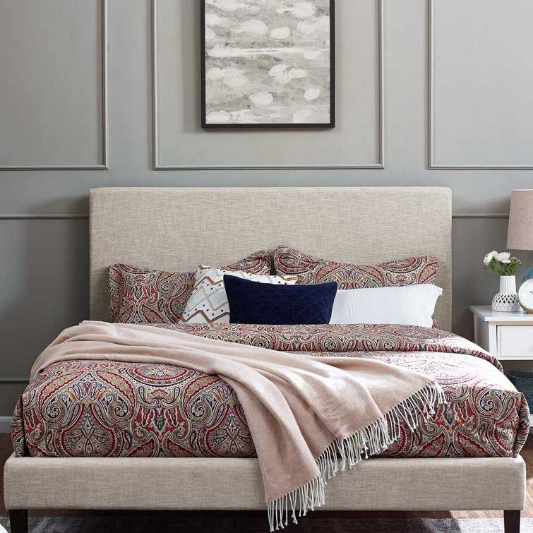 Elegant Beige Linen Upholstered King/Cal King Headboard
