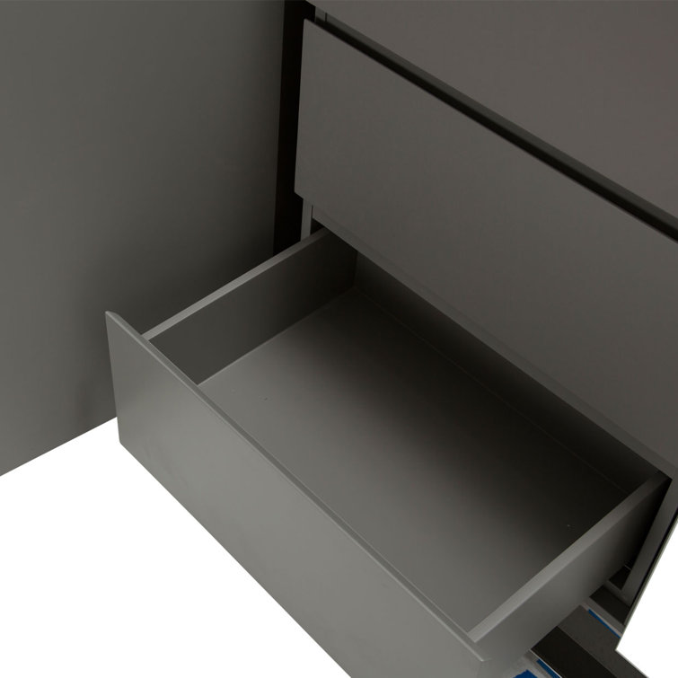 Glossy White 72'' Modern Sideboard with Metal Frame