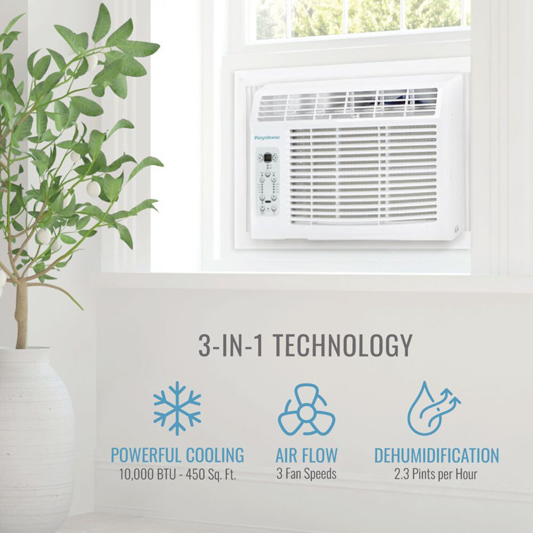 Keystone 10,000 BTU White Window Air Conditioner with Remote