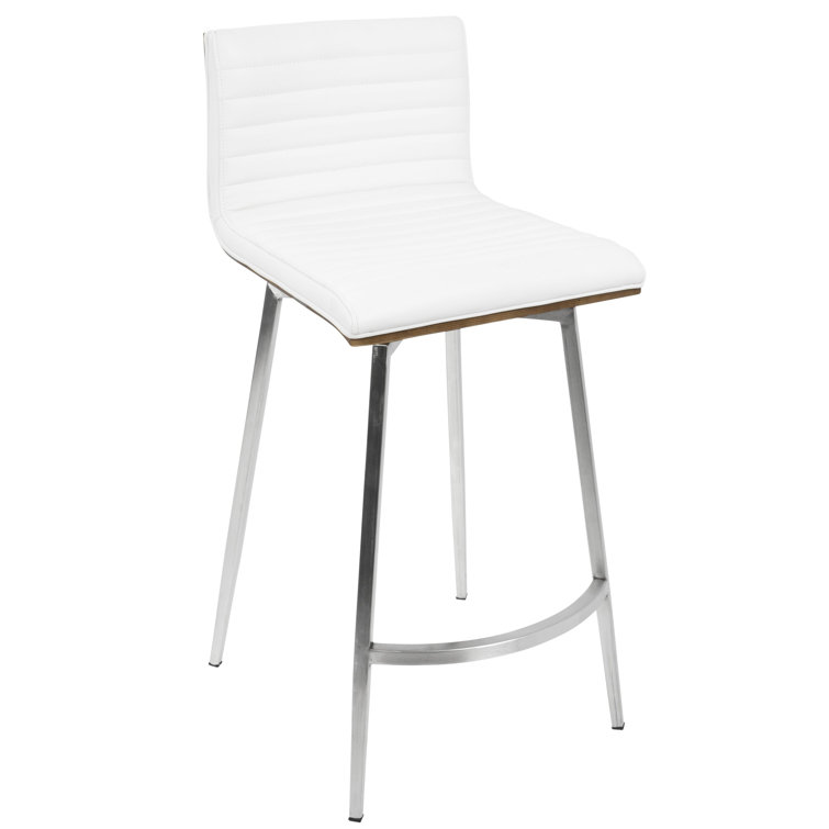 Mason White Faux Leather and Chrome Adjustable Pub Set