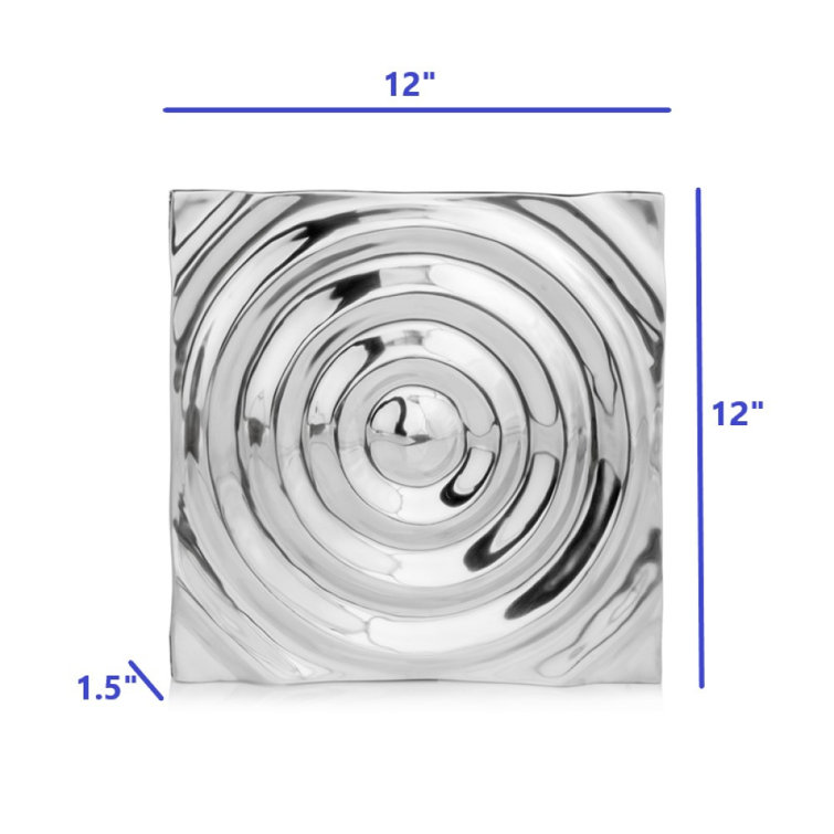 Sadat 12" Silver Buffed Aluminum Rippled Wall Tile