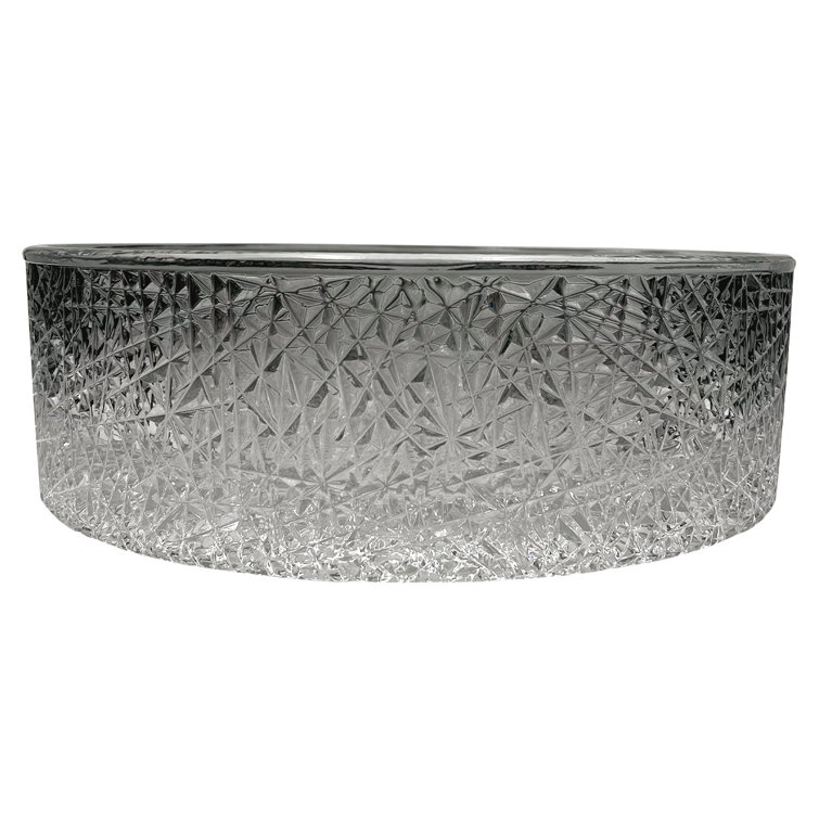 Stadium 14" Black Gradient Glass Circular Bathroom Vessel Sink