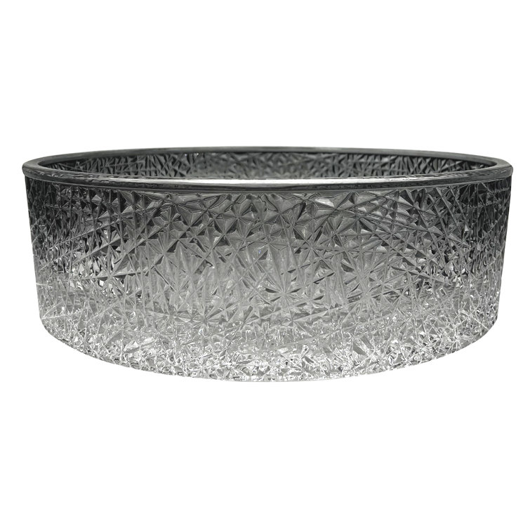Stadium 14" Black Gradient Glass Circular Bathroom Vessel Sink