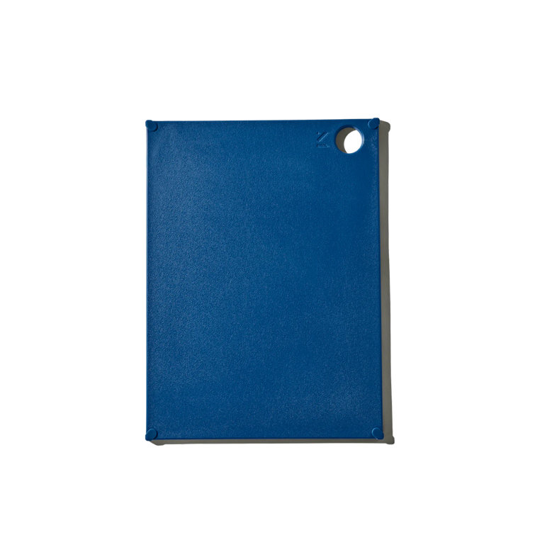 Blue Rectangular BPA-Free Plastic Cutting Board with Silicone Corners