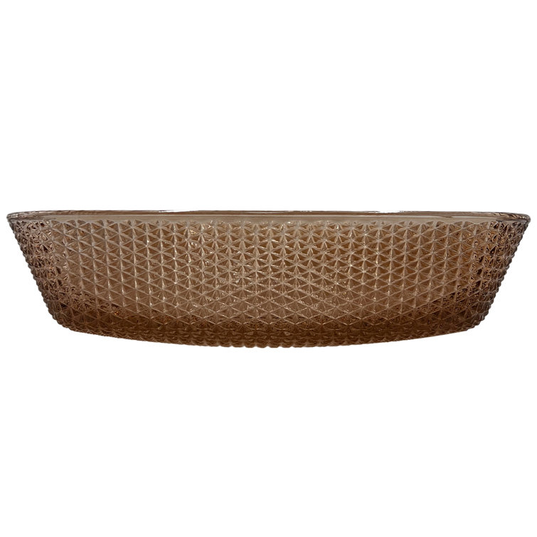 16" Brown Textured Glass Square Vessel Sink