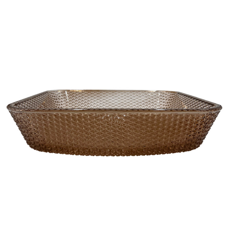 16" Brown Textured Glass Square Vessel Sink