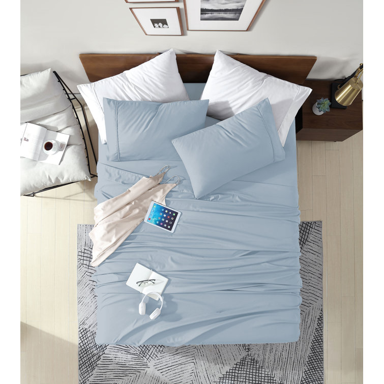 Twin Blue Fog Ultra Soft Microfiber Bedding Sheet Set