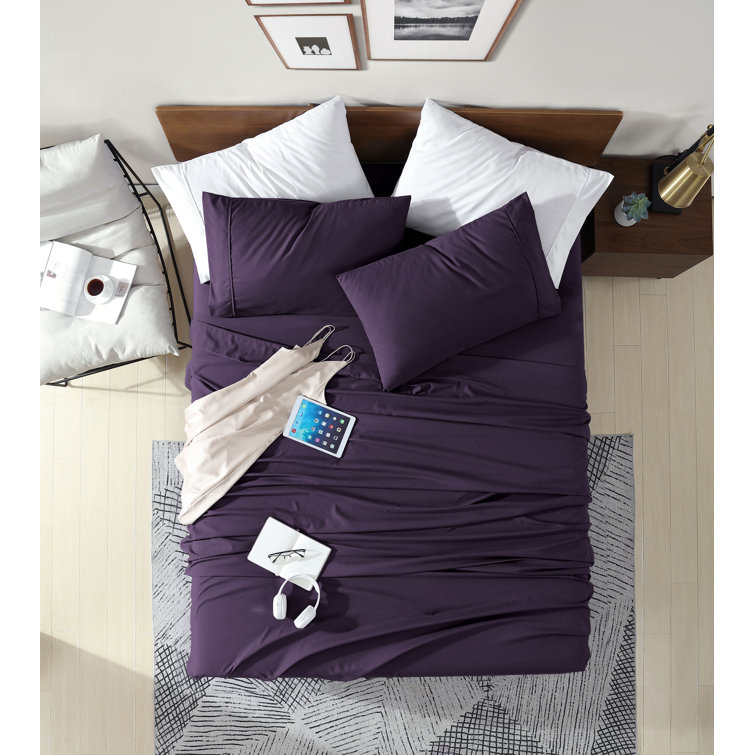 Eggplant Twin Ultra Soft Microfiber Sheet Set