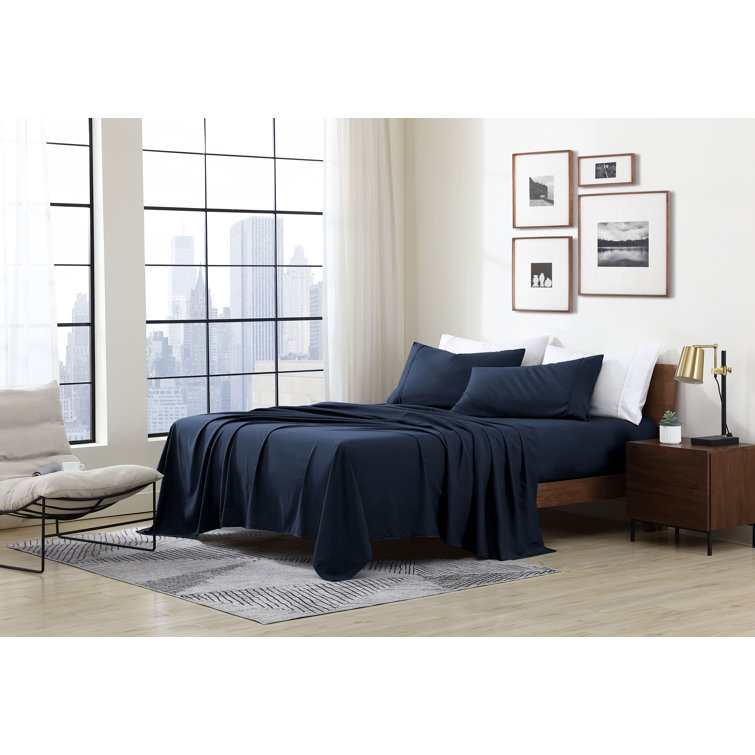 Navy Twin Ultra Soft Microfiber Bedding Sheet Set