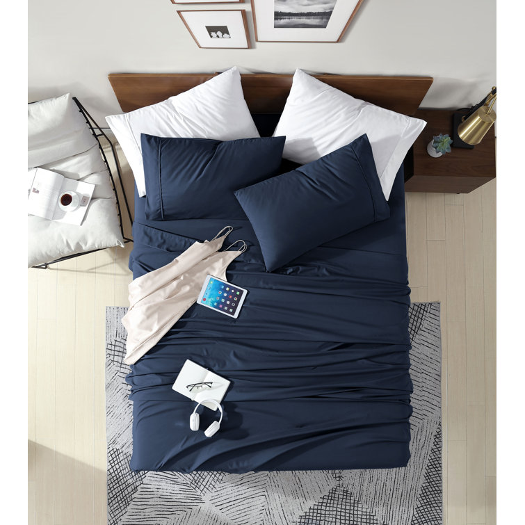 Navy Twin Ultra Soft Microfiber Bedding Sheet Set