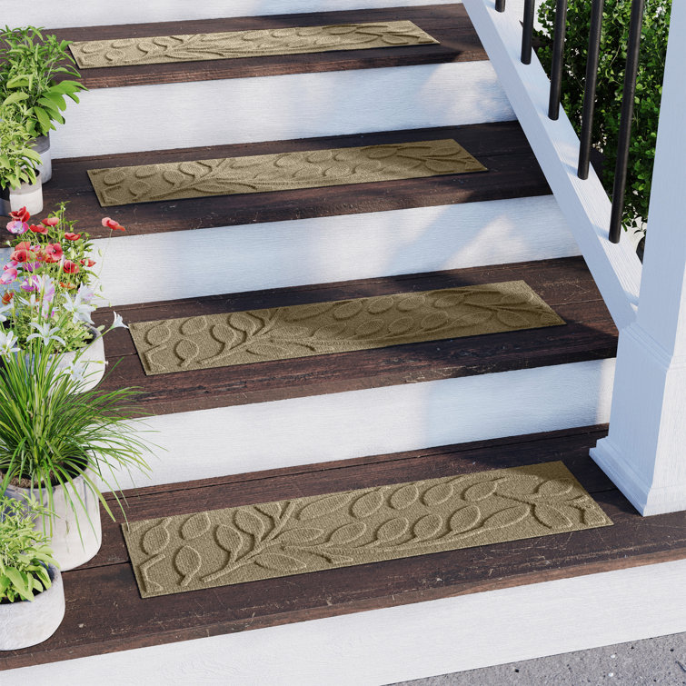 Camel Geometric Rubber Backed Indoor Outdoor Stair Treads