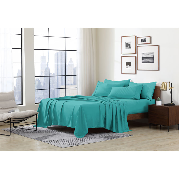 Aqua Twin Ultra Soft Cotton Microfiber Sheet Set