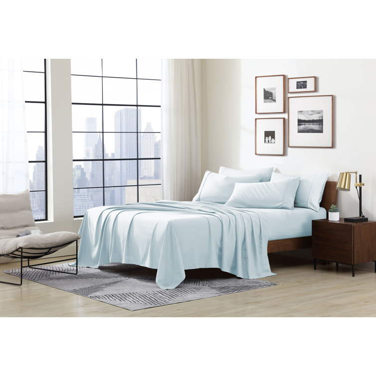 Aqua Twin Ultra Soft Cotton Microfiber Sheet Set