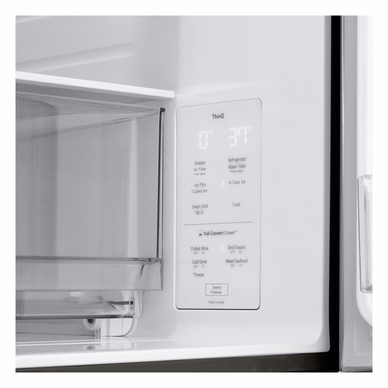 Black Stainless Steel Smart French Door Refrigerator with Ice Maker