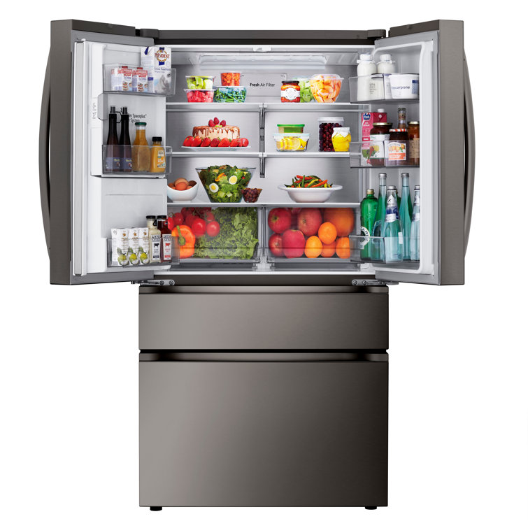 Black Stainless Steel Smart French Door Refrigerator with Ice Maker