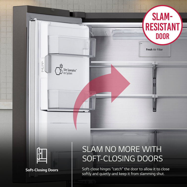 Black Stainless Steel Smart French Door Refrigerator with Ice Maker
