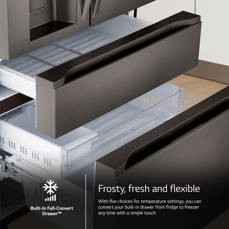 Black Stainless Steel Smart French Door Refrigerator with Ice Maker