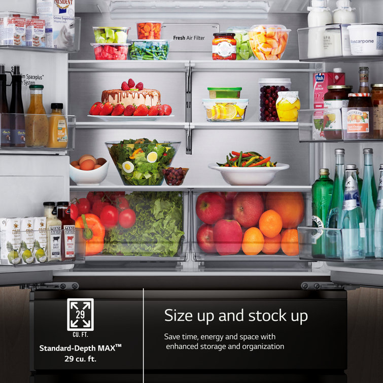 Black Stainless Steel Smart French Door Refrigerator with Ice Maker