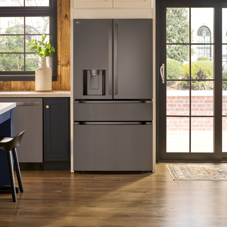 Black Stainless Steel Smart French Door Refrigerator with Ice Maker