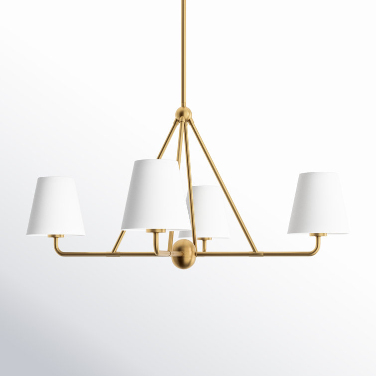 Gold and Black Metal 4-Light Dimmable Chandelier
