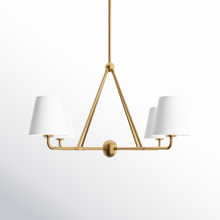 Gold and Black Metal 4-Light Dimmable Chandelier