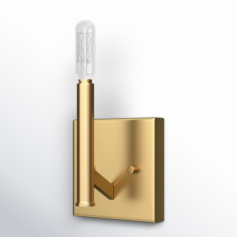 Sleek Satin Brass Outdoor Wall Sconce with Dimmable Light