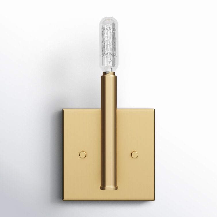 Sleek Satin Brass Outdoor Wall Sconce with Dimmable Light