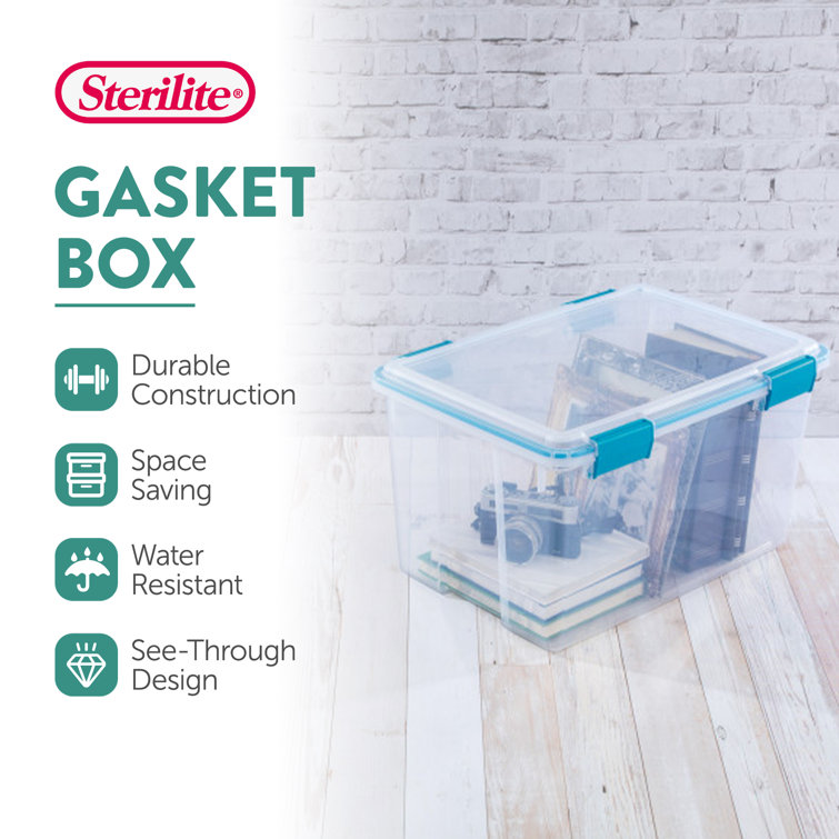 54 Quart Clear Plastic Stackable Storage Bins with Latch Lids