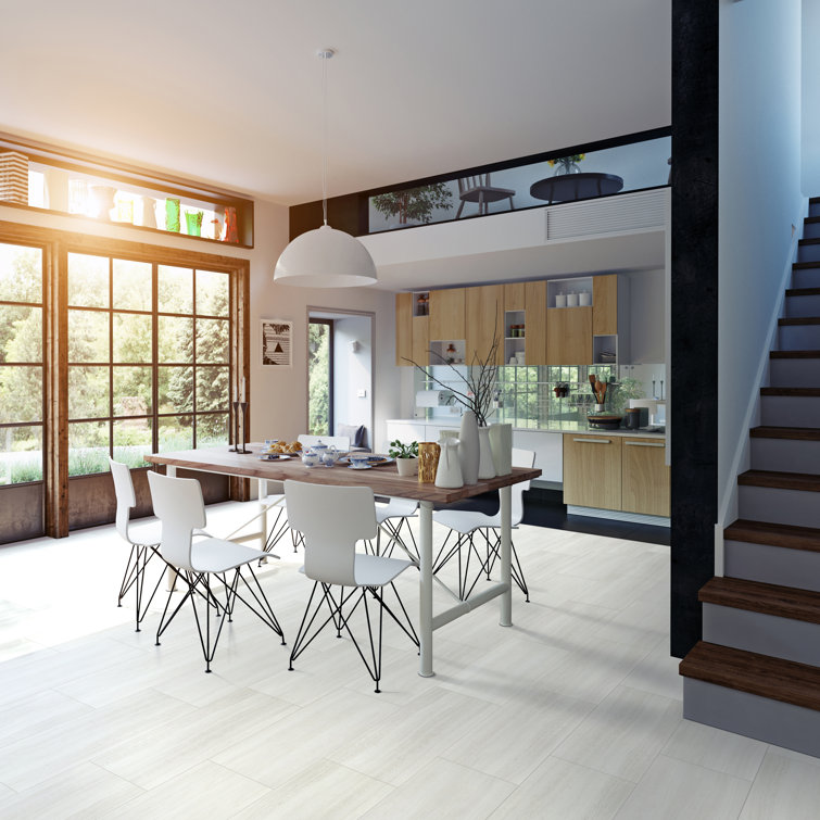 White Ocean Large Format Waterproof Vinyl Tile Flooring