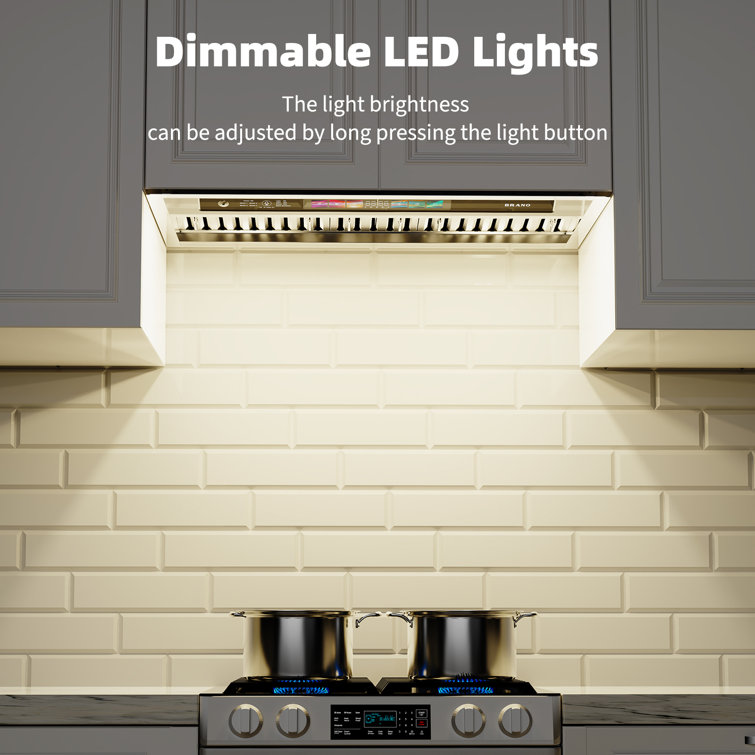 30 Inch Stainless Steel Convertible Insert Range Hood with LED Lights