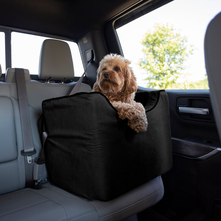 Medium Black Microsuede Soft-Sided Dog Car Seat