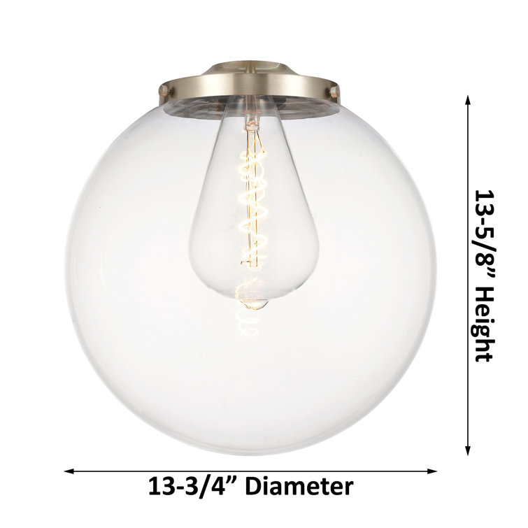 Satin Gold 17" Glass Globe Pendant Light
