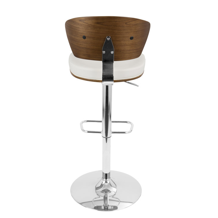 Ravinia Adjustable White Faux Leather Swivel Barstools, Set of 3