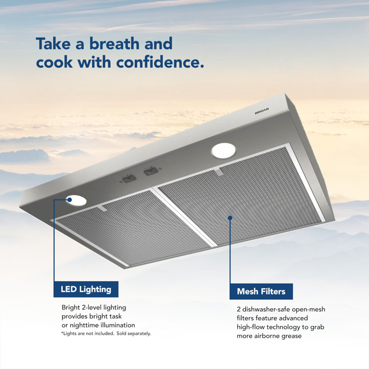 Broan 42-Inch Stainless Steel Convertible Under Cabinet Range Hood