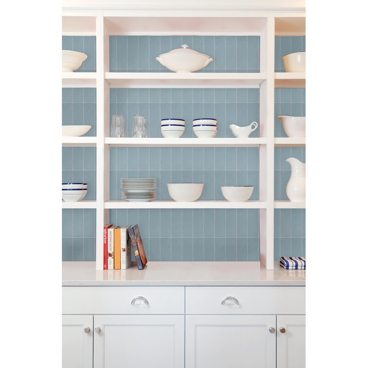 Blue Peel and Stick Subway Wall Tiles for Kitchen and Bathroom