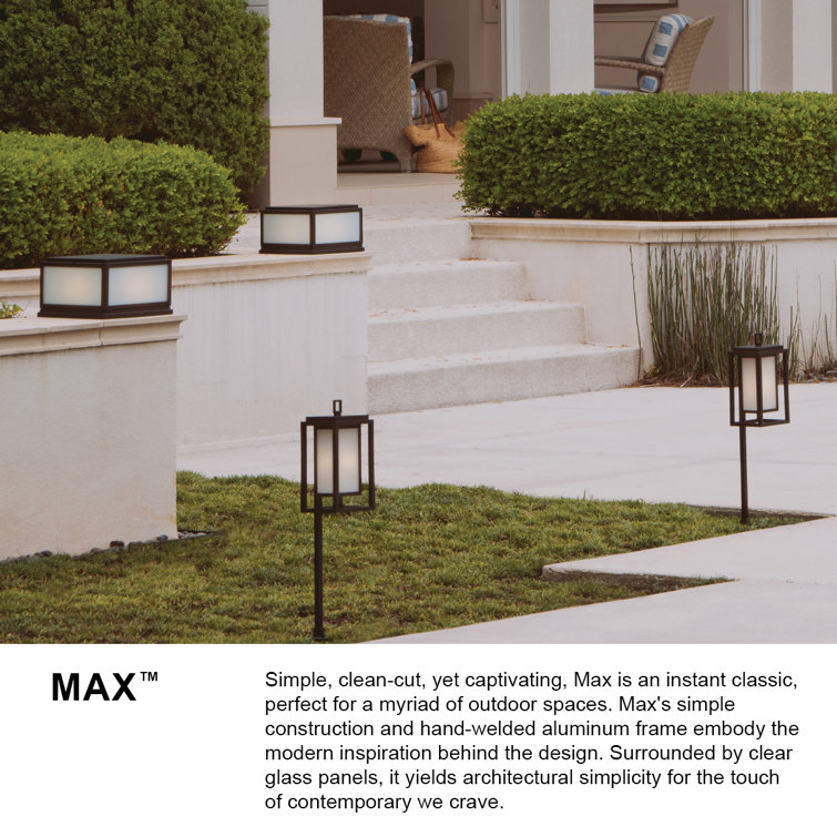 Max Black Aluminum 2-Light Outdoor Pier Mount Light