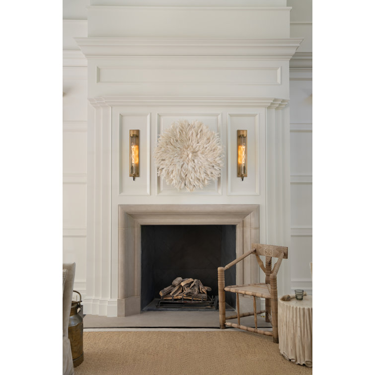 Ryden Heritage Brass Cylinder Sconce with Clear Glass Shade