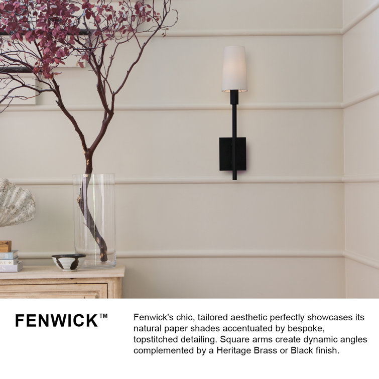 Heritage Brass Cylinder Wall Sconce with Natural Paper Shade